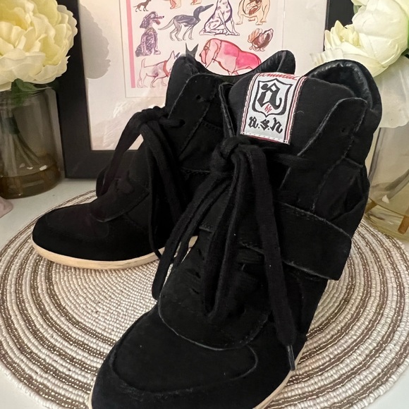 Ash womens suede wedge sole sneakers - Picture 2 of 9